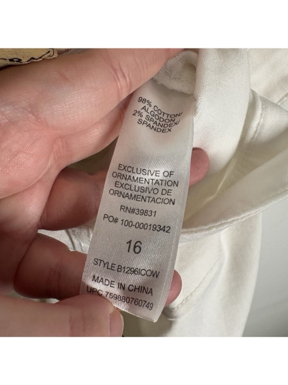 Democracy Women 16 White Stretch Twill Freedom Ankle Skimmer Pants NWT - Picture 11 of 12